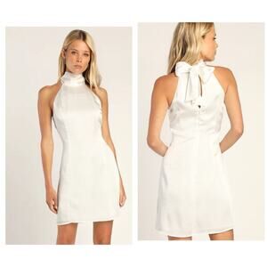 Lulu's White Halter Mini Dress